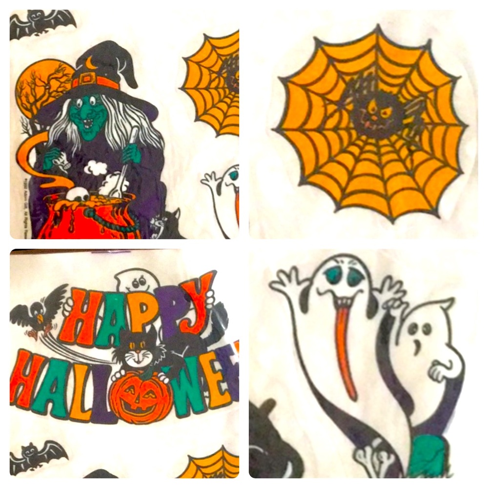 Halloween Window Decals - Witch, Ghost, Bat, Spider Halloween Clings NWOT